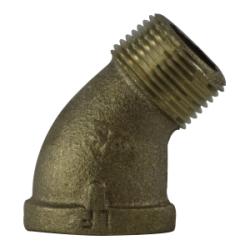 Lead-free imported street elbow with a precise 45-degree bend and threaded connection for compact plumbing applications – 1/8 Lead-Free Imported 45 Degree Street Elbow