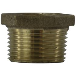 A precision-machined lead-free red bronze hexagonal bushing engineered to connect pipes – Lead-Free 1 x 3/4 Red Bronze Hexagonal Bushing