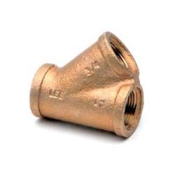A 3/4 inch 45° lead-free red bronze Y-bend, illustrating its precise threading and solid cast body - Lead-Free 3/4 Red Bronze 45° Wyes