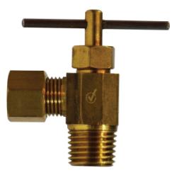 Brass valve with threaded connection - Lead-Free 7203 Compression 5/16 x 1/8 Needle Valve