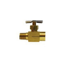 A brass needle valve with a female iron pipe thread to male iron pipe thread - 1/8 Male Pipe Thread x Female Pipe Thread Package Quantity Bag of 5