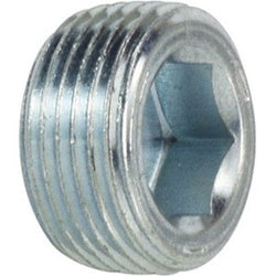 Male pipe thread steel flush hollow hex plug fitting - 1/16-27 Flush Hollow Hexagonal Plug with 7/8 Taper