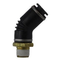 Composite D.O.T. 45-degree male elbow with push-to-connect to male NPT connection - - 1/2 x 1/8 Plastic PP DOT 45 Male Elbow