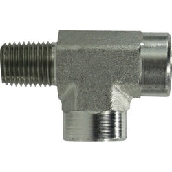 One male NPT pipe thread to two female NPT pipe thread steel run pipe tee fitting - 32 Male Pipe-32 Female Pipe-32 Female Pipe Tee