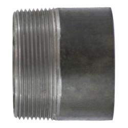 Metal pipe fitting with threaded end - 4 x 4 Black Steel Toe Nipple