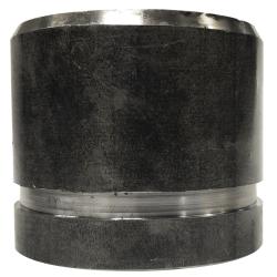 Metallic cylindrical component with black rubber sleeve - 8 x 3 Schedule 40 Groove x Bevel Black Nipple