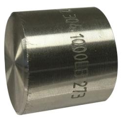 Stainless steel barstock plug with engraved markings 3/8 1000#  T-316 Barstock Cap