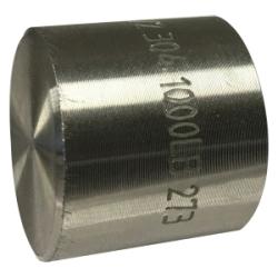 Stainless steel barstock plug with engraved markings 2-1/2 1000#  T-316 Barstock Cap