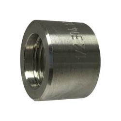 Durable 1/4 inch 316 stainless steel 1000# barstock half coupling, suitable for corrosion-resistant piping connections in marine or chemical environments – 1/4 1000# 316 Barstock Half Coupling