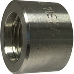 Durable 2-1/2 inch 316 stainless steel 1000# barstock half coupling, suitable for corrosion-resistant piping connections in marine or chemical environments – 2-1/2 1000# 316 Barstock Half Coupling