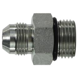 Durable steel hydraulic straight connector for secure hose and pipe connection – 1-5/16-12 x 1-3/16-12 Male Joint Industry Council x Male O-Ring Boss Straight Connector
