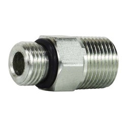 Durable steel hydraulic straight connector for secure hose and pipe connection – 1-5/8-12 x 1 Male Joint Industry Council x Male O-Ring Boss Straight Adapter