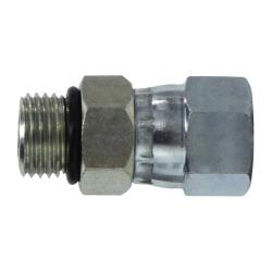 Straight swivel adapter with 1-5/8-12 male O-ring to female Industry Council joint — 1-5/8-12 Male O-Ring x Female Joint Industry Council Swivel Straight Adapter