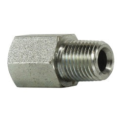 Compact hydraulic adapter with female O-ring and male pipe ends — 05 Female O-Ring - 02 Male Pipe.