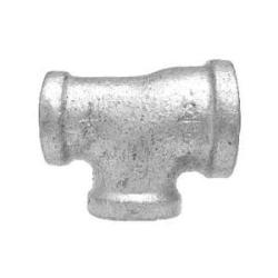 Galvanized steel tee fitting for pipe connections – 1-1/2 x 3/4 x 1-1/2 Galvanized Tee