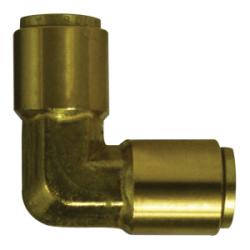 Brass D.O.T. 90-degree union elbow with two Push-to-connect ports - 3/8 PP DOT Union Elbow
