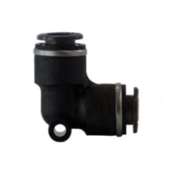 Black composite D.O.T 90-degree union elbow with two push-to-connect ports - 5/8 Plastic PP DOT Union Elbow