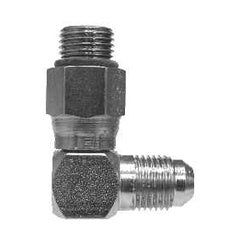 Durable hydraulic metal swivel elbow with Joint IIndustry Council to O-ring connection for secure fluid transfer – 7/8-14 Joint Industry Council x 7/8-14 O-Ring Swivel Elbow