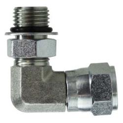Steel hydraulic fitting with male o ring boss and female joint industrial swivel connection – 1-5/16-12 Male O Ring x Female Joint Industry Council 90 degree Elbow
