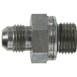 Hydraulic straight adapter with 3/4-16 MJC male and 12 x 1.5 male metric threads – 3/4-16 x 12 x 1.5 Male Joint Industry Council x Male Metric External Thread Straight Adapter