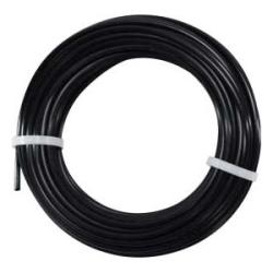 Coiled black cable with white bands -  1/2" Outer Diameter x 500', Black, Polyethylene