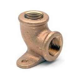 A compact lead-free red bronze drop elbow in a 1/2 inch size, showing its angled design and secure threaded opening – Lead-Free 1/2 Red Bronze Drop Elbow