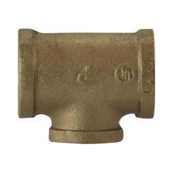Three-way red bronze tee with reduced center outlet 1/2 x 3/8 x 1/2 Reducing Tee
