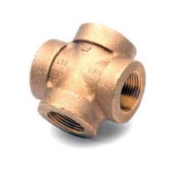 Thick-walled red bronze cross connector 3/8 Extra Heavy Red Bronze Cross
