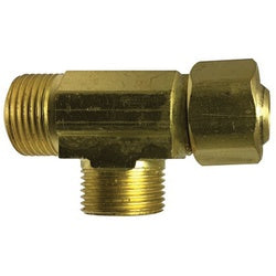 The run is a male compression end to female swivel compression end, branch is a male compression connection - 73 3/8 x 3/8 x 3/8 Swivel Tee