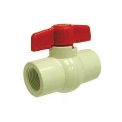 White PVC plastic ball valve with threaded IPS ends - 2 1/2 White PVC IPS Ball Valve
