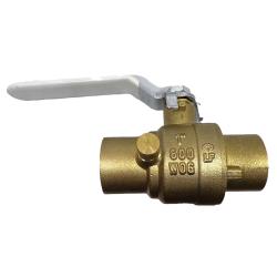 Durable brass plumbing valve with side drain port – 1/2 Full Port Lead-Free Ball Valve with Drain.