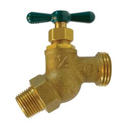 Lead-free outdoor faucet with no-kink spout design – 1/2 Male Iron Pipe x 3/4 Male Hose Thread No Kink Hose Bibb.