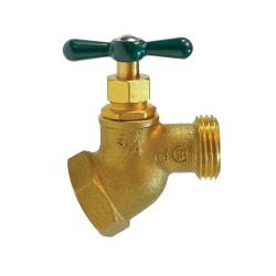 Lead-free outdoor hose faucet with no-kink spout design – 3/4 Female Iron Pipe x 3/4 Male Hose Thread No Kink Hose Bibb.