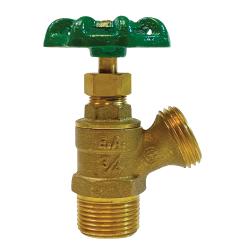 Lead-free angled hose boiler drain with durable iron pipe connections – 3/4 Male Iron Pipe x 3/4 Angle Hose Boiler Drain.