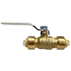 Brass body ball valve featuring push-fit connections on both ends - 1 Lead-Free Push Fit Ball Valve