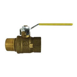 Italian brass body ball valve with male iron pipe thread on one end and female iron pipe thread on the other - 3/4 Full Port Male x Female Ball Valve with Tee Handle