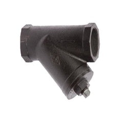 Ductile iron housing wye strainer with female NPT pipe thread connections and a stainless steel mesh screen - 3/4 Ductile Iron Threaded Wye Strainer