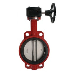 Butterfly valve with red body and black actuator - 3 Stainless Steel Disc Butterfly Valve Wafer/Gear Duct Disc/Ethylene Propylene Diene Monomer