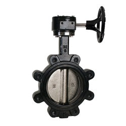 Black Butterfly valve - 4 Ductile Iron Butterfly Valve Lug/Gear Duct Disc/Buna-N-seat