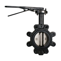 Black Butterfly lever valve - 5 Ductile Iron Butterfly Valve Lug/Lever Duct Disc/Buna-N-Seat
