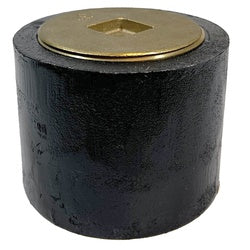 Iron countersunk cleanout plug - 4 x 3-1/2 Iron Body Cleanout w/Countersunk Plug