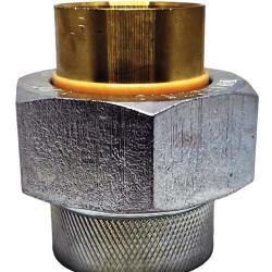 Steel dielectric union fitting, with sweat connection and female iron pipe thread - 3/4 Female Iron Pipe x 1/2 Sweat Dielectric Union