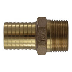 Bronze male adapter with hose barb and male NPT thread - 1 Insert x 1 1/4 Male Iron Pipe Lead-Free Bronze Adapter