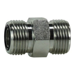 Steel plumbing fitting - 9/16-18 Male O-Ring Face Seal x Male O-Ring Face Seal Union