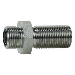 Steel plumbing fitting - 1-3/16-12 Male O-Ring Face Seal Bulkhead Union Connector