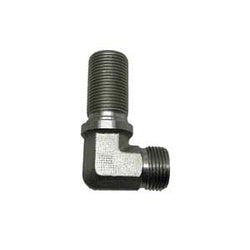 Steel plumbing fitting - 11/16-16 O-Ring Face Adapter 90° Bulkhead Elbow