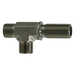 Metal threaded T-fitting - 11/16-16 Male O-Ring Face Seal Bulkhead Union Run Tee