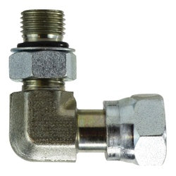 Precision hydraulic swivel elbow fitting with steel threads for high pressure fluid lines - 1-5/16 x 1-7/16 Steel Thread Swivel Elbow