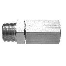 High pressure swivel adapter with male and female ends for industrial fluid lines - 1/2 x 1/2 Male x Female High Pressure Swivel Adapter