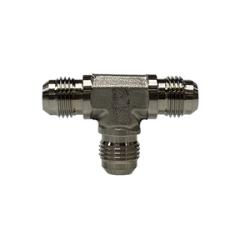 316 stainless steel hydraulic tee fitting with -04 male Joint Industry Council (JIC) connections for secure, leak-resistant fluid distribution – 316 Stainless Steel -04 Male JIC Tee
